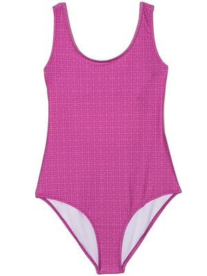 Givenchy Kids 4G-print cut-out swimsuit - Pink
