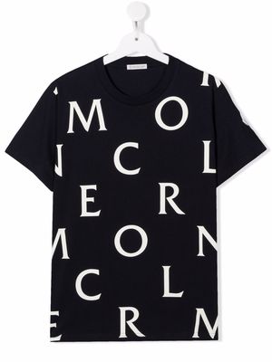 Moncler Enfant TEEN logo-print cotton T-shirt - Blue