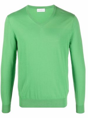 Ballantyne V-neck cotton jumper - Green