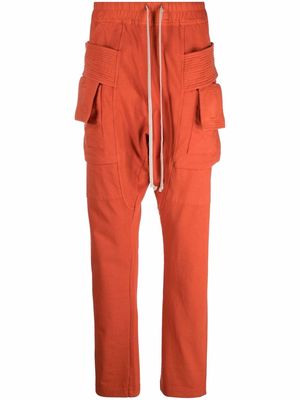 Rick Owens drawstring cargo track pants - Orange