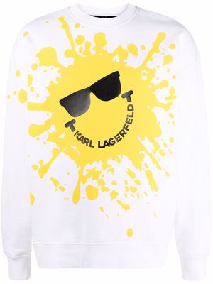 Karl Lagerfeld Smiley Splash print sweatshirt - White