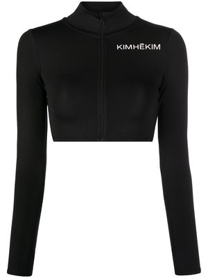 Kimhekim logo-print cropped top - Black