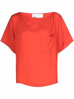 8pm chest patch-pocket blouse - Red