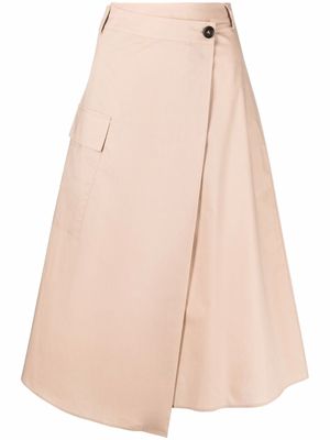 Woolrich poplin A-line midi skirt - Neutrals