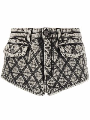 Diesel diamond-quilted hot-pants - Black