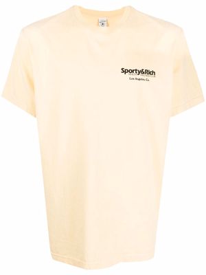 Sporty & Rich logo-print cotton T-shirt - Yellow
