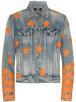 AMIRI embroidered-stars slim denim jacket - Blue