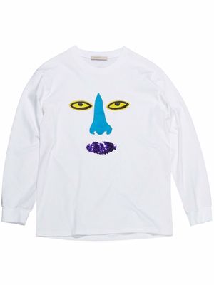 Christopher Kane Brat embroidered long-sleeve T-shirt - White