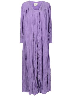 Bambah pleated long-sleeved dress - Purple