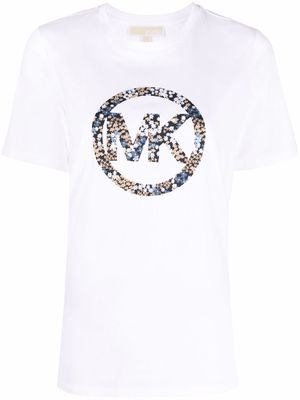Michael Michael Kors floral logo-print crew-neck T-shirt - White