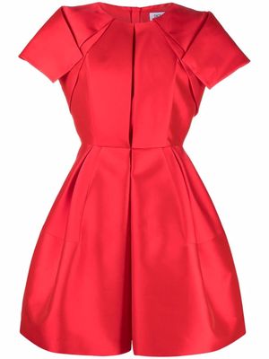 Dice Kayek short-sleeve pleated mini dress - Red