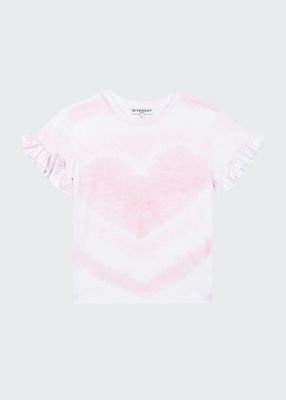 Girl's Heart Tie-Dye Short-Sleeve T-shirt, Size 8-14
