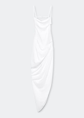 Saudade Cowl-Neck Drape Asymmetric Dress