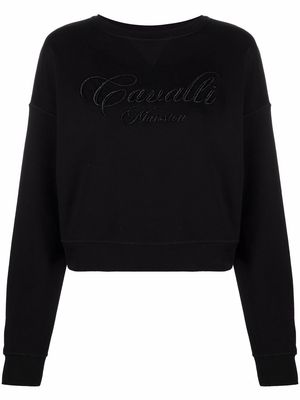 Roberto Cavalli embroidered-logo long-sleeve sweatshirt - Black