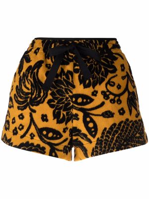Jil Sander jacquard fleece shorts - Yellow