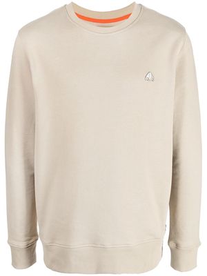 Moose Knuckles logo-patch crewneck sweatshirt - Brown