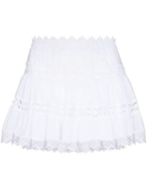 Charo Ruiz Ibiza Greta lace-insert miniskirt - White