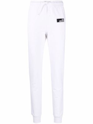 Love Moschino logo-patch track pants - White