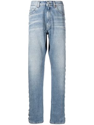 Martine Rose laced-detail straight-leg jeans - Blue