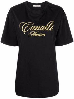 Roberto Cavalli embroidered logo T-shirt - Black