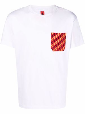 Ferrari logo-print pocket organic cotton T-shirt - White