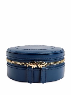 WOLF Sophia round zip-around jewellery case - Blue