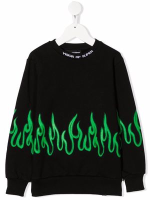 Vision Of Super Kids spray-flame cotton sweatshirt - Black