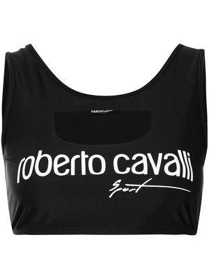 Roberto Cavalli RC Sport logo crop top - Black