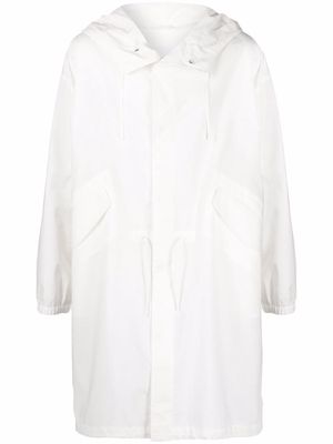 Jil Sander logo-print raincoat - White