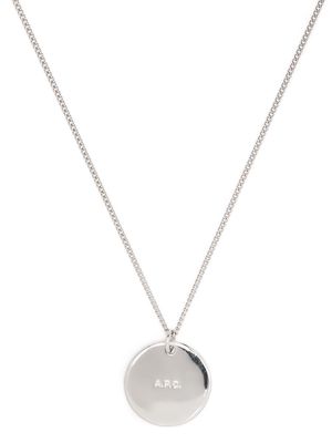 A.P.C. engraved logo pendant necklace - Silver