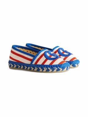 Gucci Kids GG striped canvas espadrilles - Blue