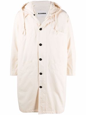 Jil Sander oversized hooded parka coat - Neutrals