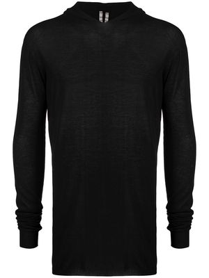 Rick Owens fine-knit hooded jumper - Black