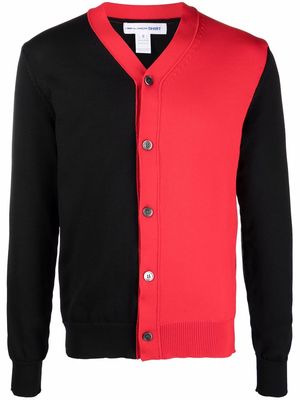Comme Des Garçons Shirt two-tone knit cardigan - Black