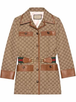 Gucci GG Supreme belted jacket - Neutrals