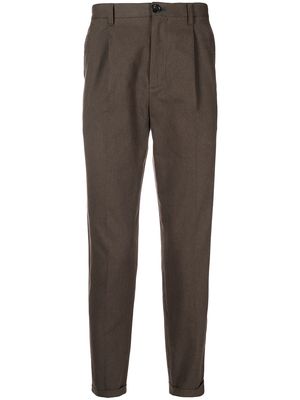 PS Paul Smith pleat-detail tapered-leg trousers - Brown