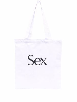 More Joy logo-print tote bag - White