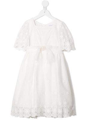 Patachou lace-layered smock dress - White