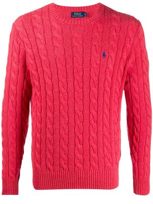 Polo Ralph Lauren logo cable-knit jumper - Red