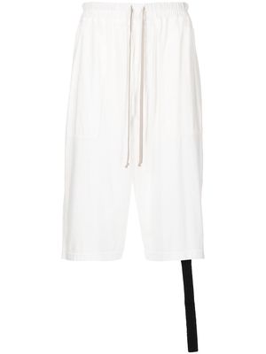 Rick Owens DRKSHDW drop-crotch cotton track shorts - White