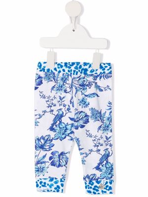 Roberto Cavalli Junior floral-print leggings - White