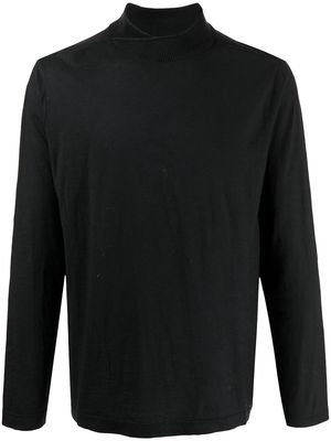 Transit funnel-neck long sleeve top - Black