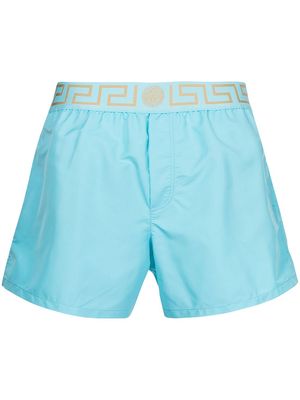 Versace Greca-waistband swim shorts - Blue