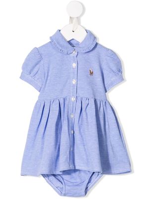 Ralph Lauren Kids embroidered Pony dress set - Blue