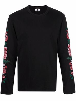 Comme Des Garçons Homme Plus embroidered-floral jumper - Black