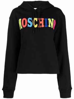 Moschino logo-print organic-cotton hoodie - Black