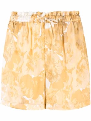 Gold Hawk floral-print silk shorts