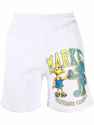 MARKET Duck drawstring sweat shorts - Grey