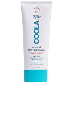 COOLA Mineral Body Organic Sunscreen Lotion SPF 30 in Tropical Coconut.