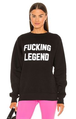 DEPARTURE Fucking Legend Crew Neck Sweatshirt in Black